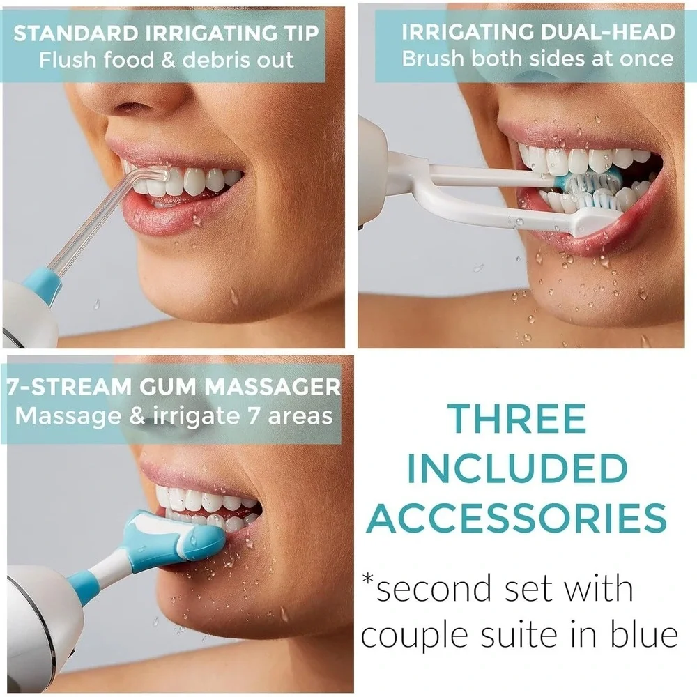 ToothShower In-Shower Water Flosser Single User Set 3 Attachments